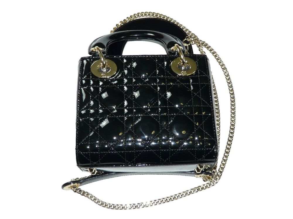 Mini Lady Dior Bag Black Patent Cannage Lambskin Certified by Rebag | MSRP $5500 - Picture 4 of 16
